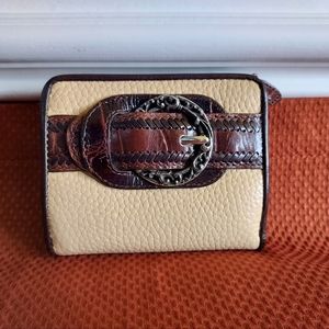 Vintage Brighton Small Croco Embossed Pebble Leather Wallet